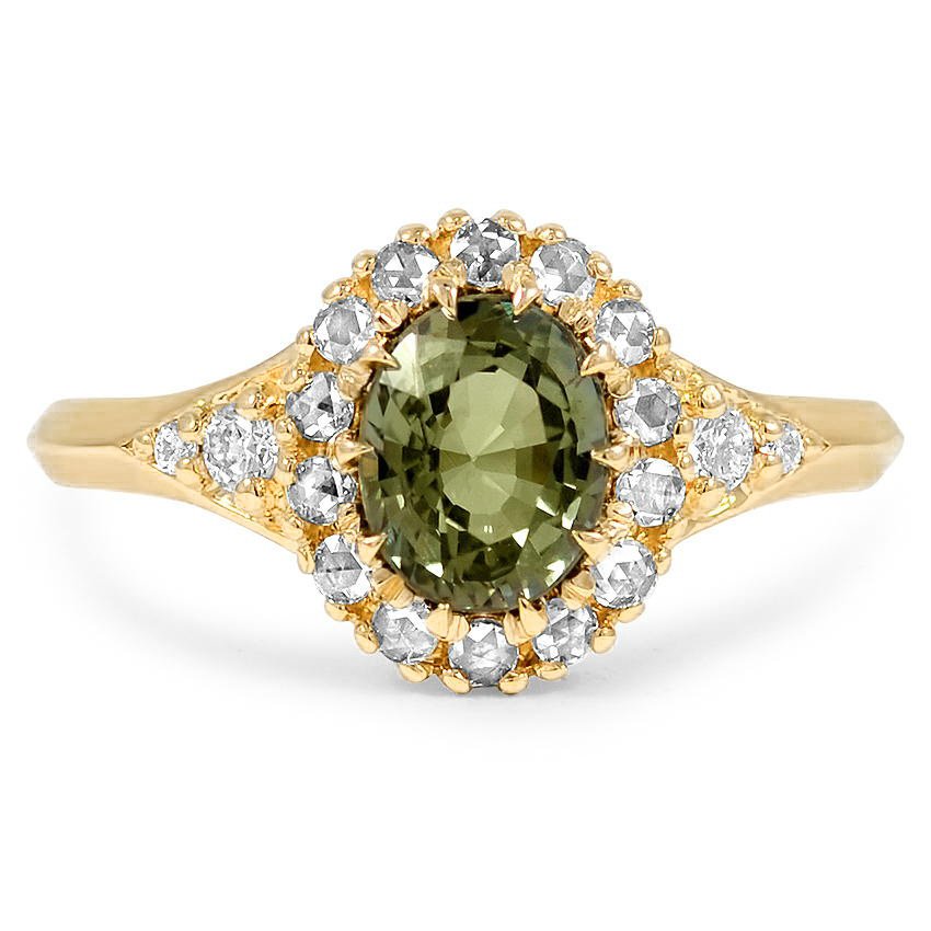Custom Vintage Inspired Sapphire and Diamond Halo Ring