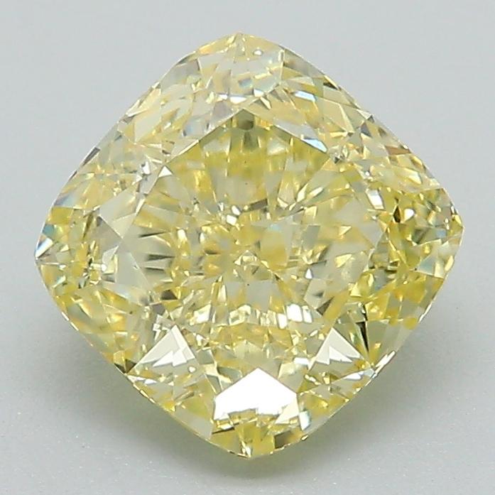 2.03 Ct. Fancy Intense Yellow Cushion Lab Grown Diamond