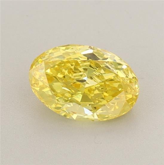 0.66 Ct. Fancy Vivid Yellow Oval Lab Grown Diamond