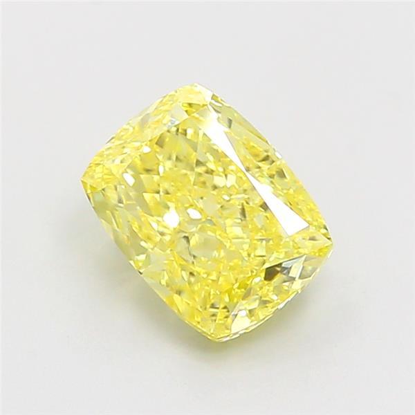 1.51 Ct. Fancy Vivid Yellow Cushion Lab Grown Diamond