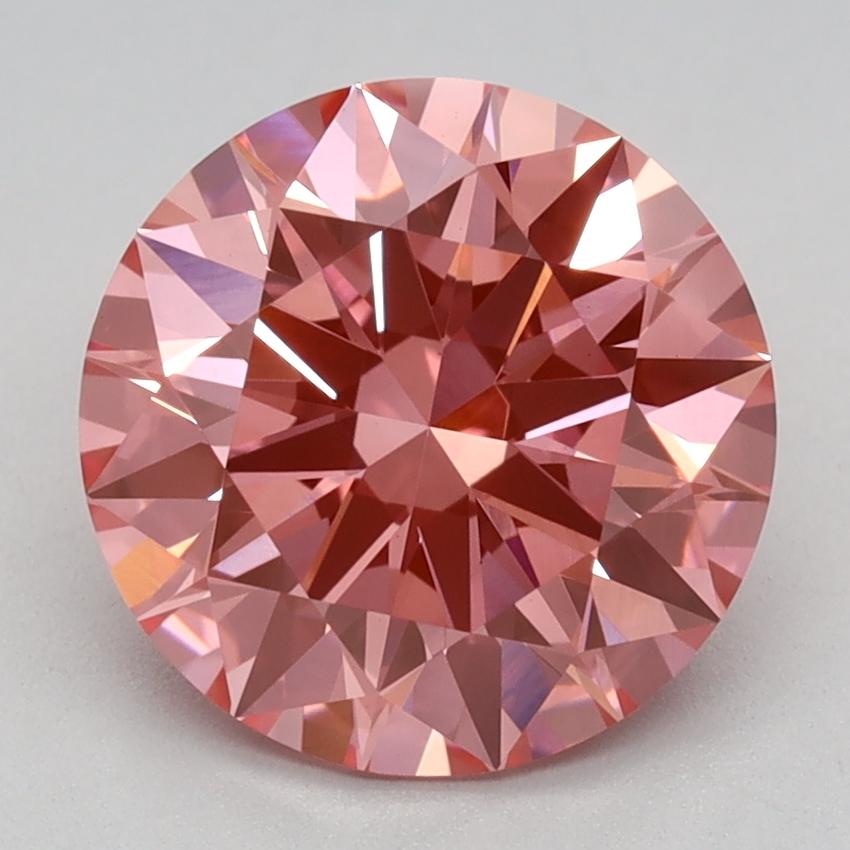 2.07 Ct. Fancy Vivid Pink Round Lab Grown Diamond
