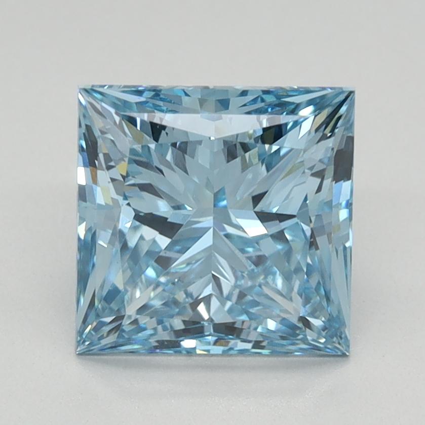 1.79 Ct. Fancy Vivid Blue Princess Lab Grown Diamond