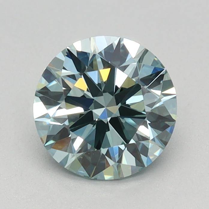 0.84 Ct. Fancy Intense Bluish Green Round Lab Grown Diamond