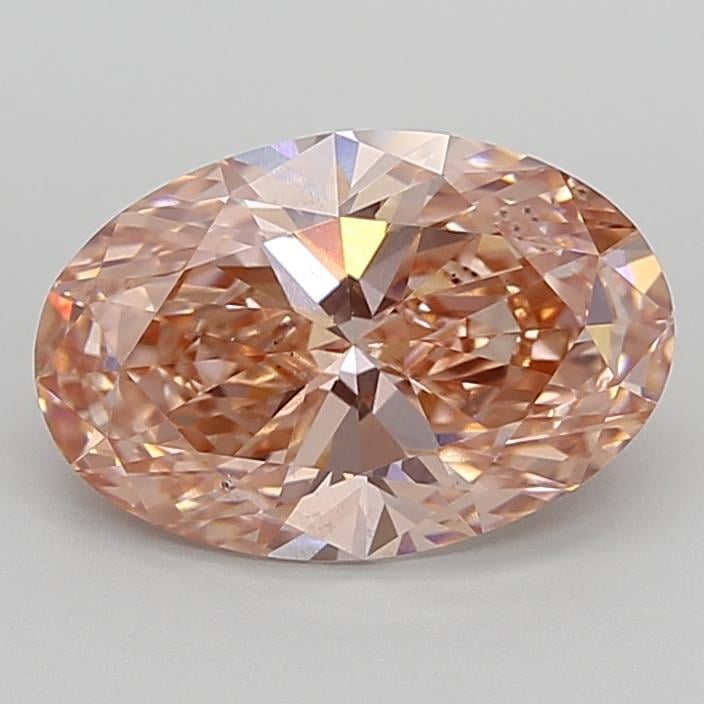 3.01 Ct. Fancy Vivid Brownish Pink Oval Lab Grown Diamond