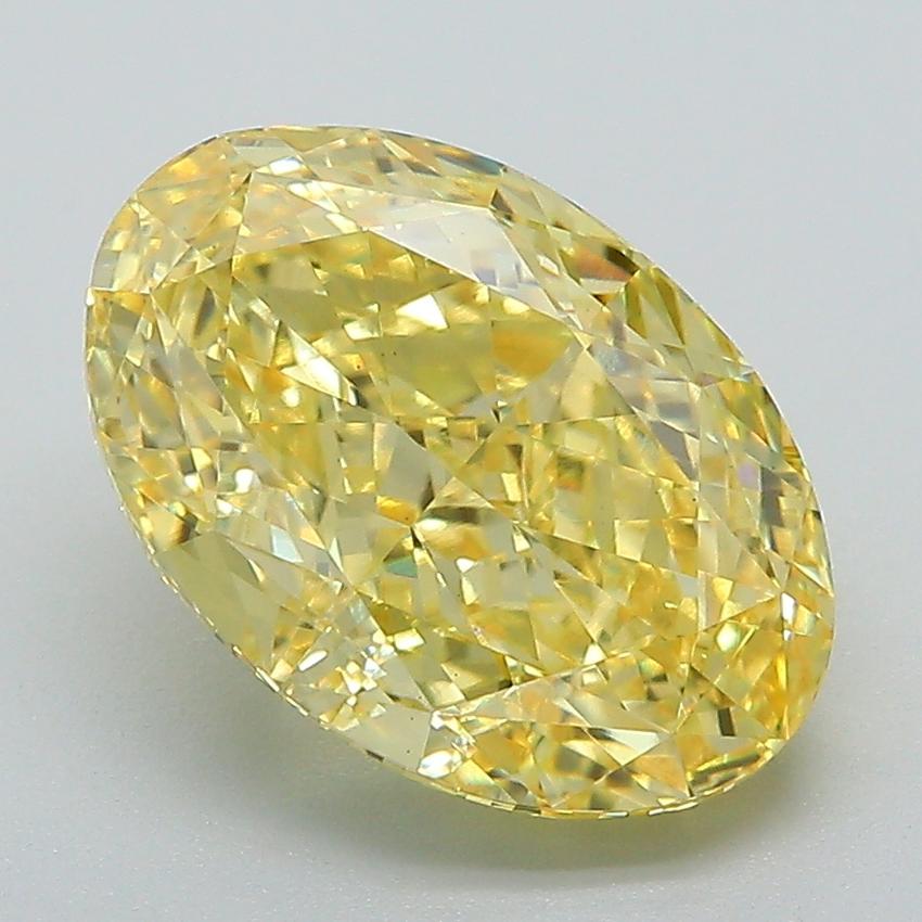 4.02 Ct. Fancy Vivid Yellow Oval Lab Grown Diamond