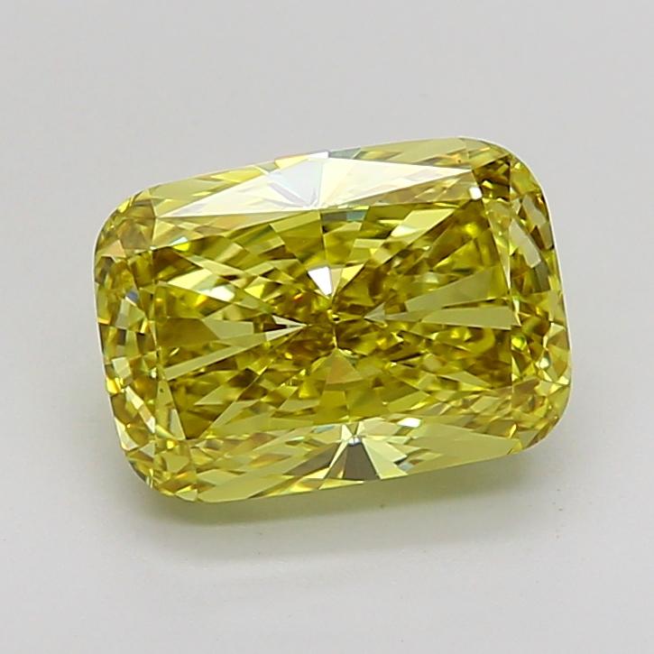 3.76 Ct. Fancy Intense Yellow Cushion Lab Grown Diamond