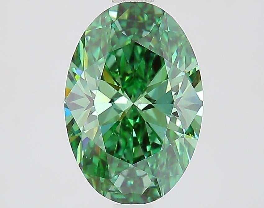 2.01 Ct. Fancy Vivid Green Oval Lab Grown Diamond