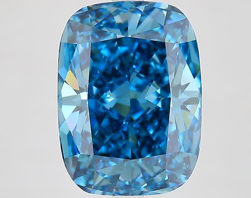 5.31 Ct. Fancy Vivid Blue Cushion Lab Grown Diamond