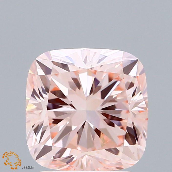 2.51 Ct. Fancy Intense Pink Cushion Lab Grown Diamond