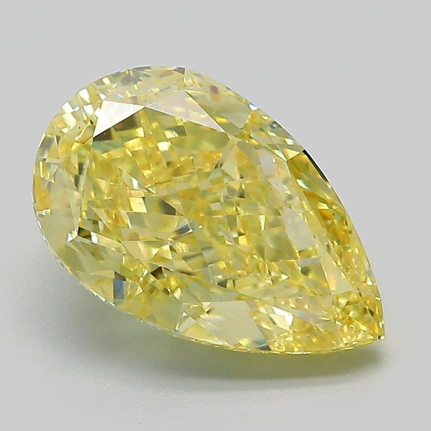 3.79 Ct. Fancy Intense Yellow Pear Lab Grown Diamond