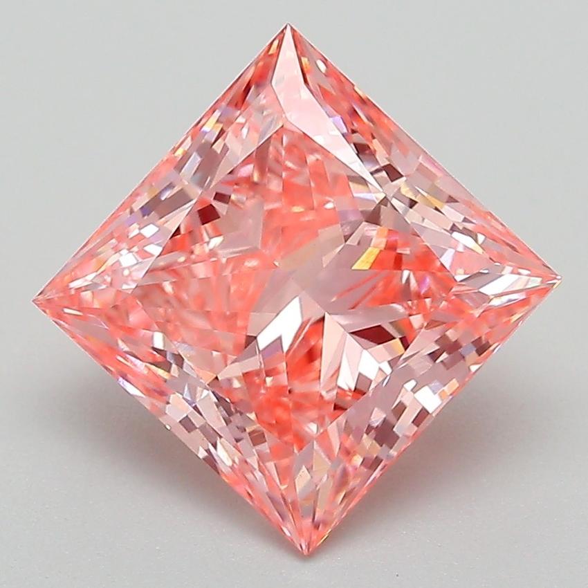 3.17 Ct. Fancy Vivid Pink Princess Lab Grown Diamond
