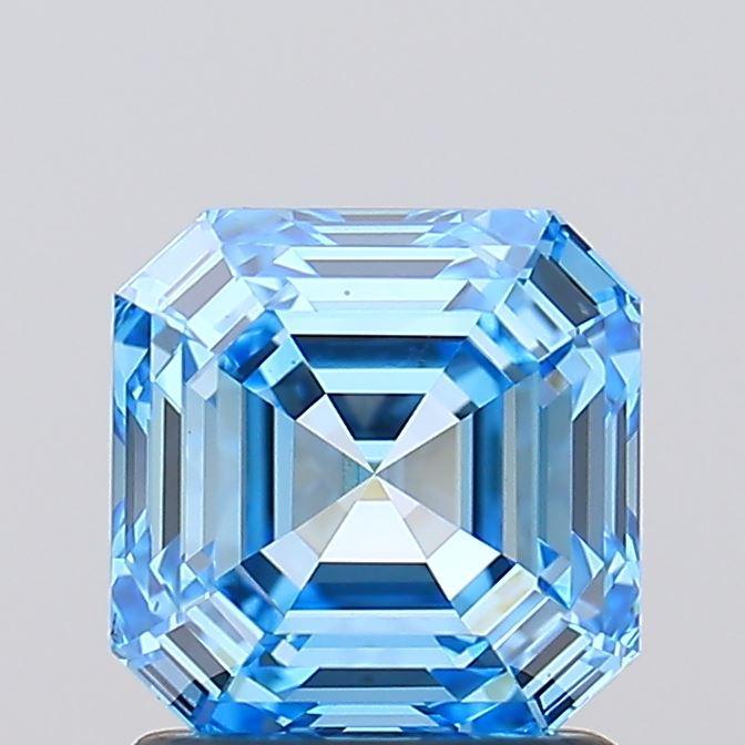 1.55 Ct. Fancy Vivid Blue Asscher Lab Grown Diamond
