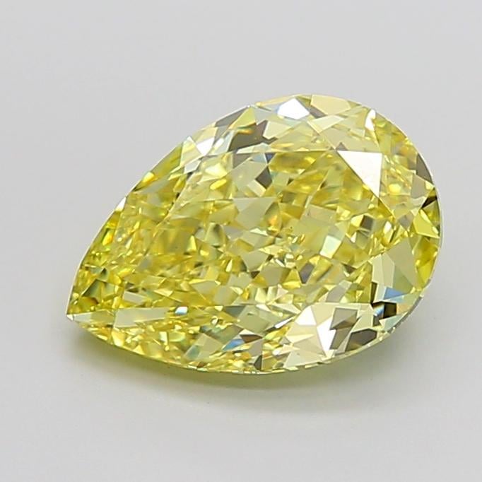 5.09 Ct. Fancy Vivid Yellow Pear Lab Grown Diamond