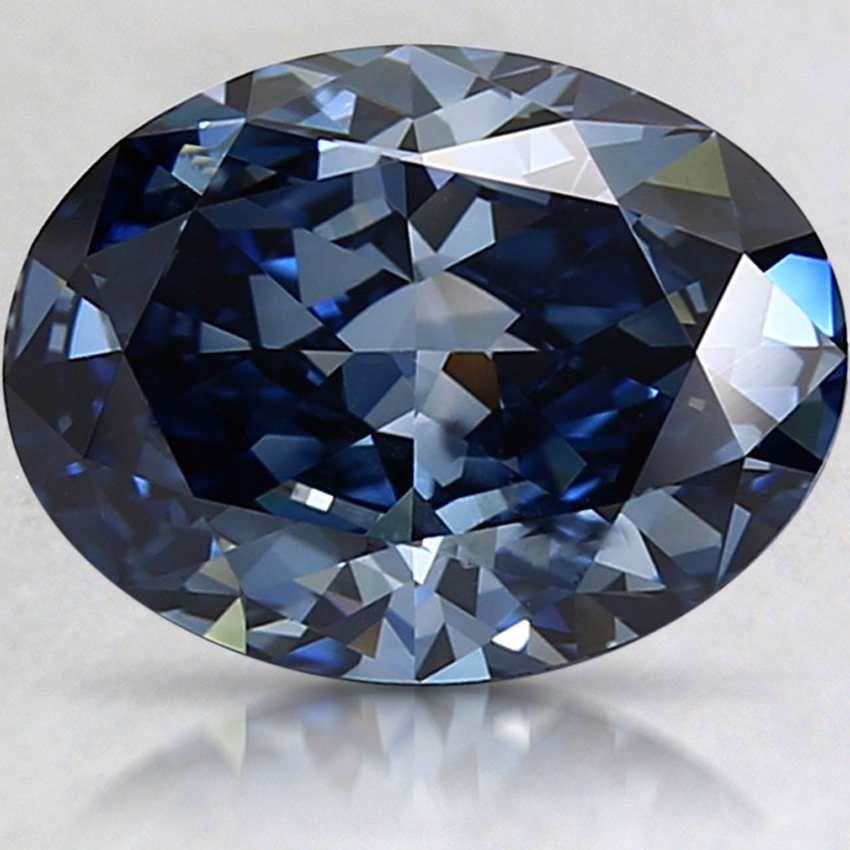 2.64 Ct. Fancy Dark Blue Oval Lab Grown Diamond