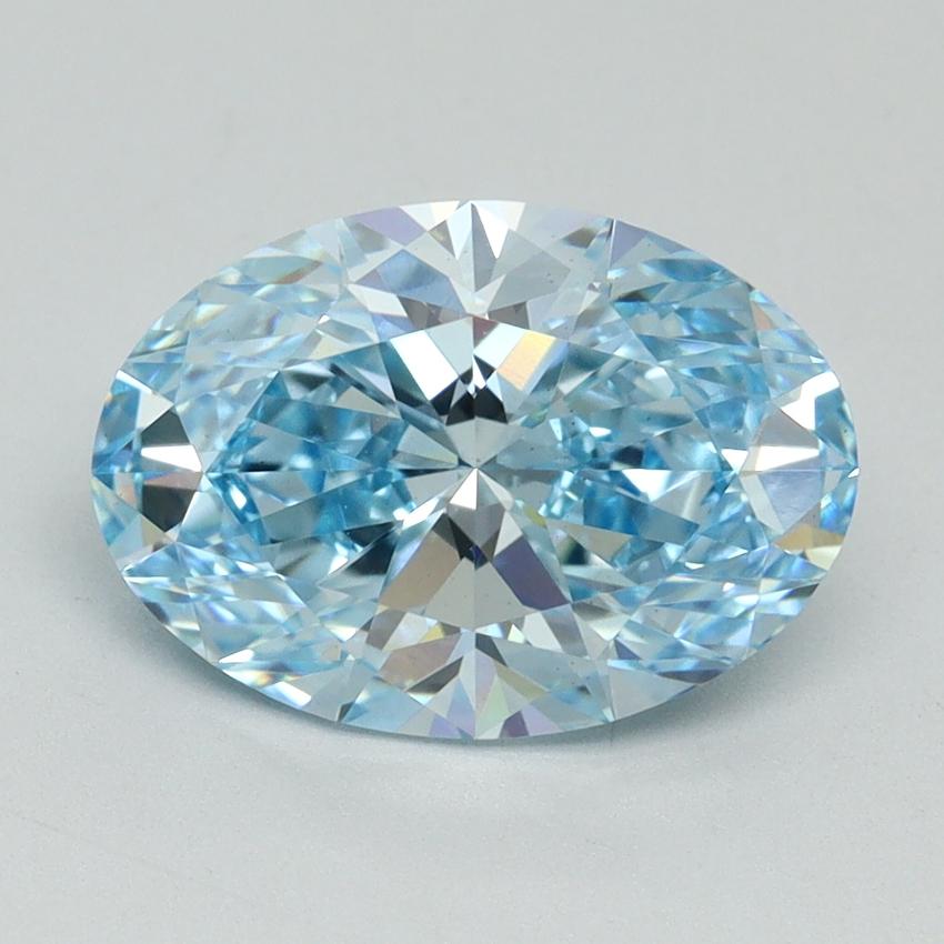 2.76 Ct. Fancy Vivid Blue Oval Lab Grown Diamond