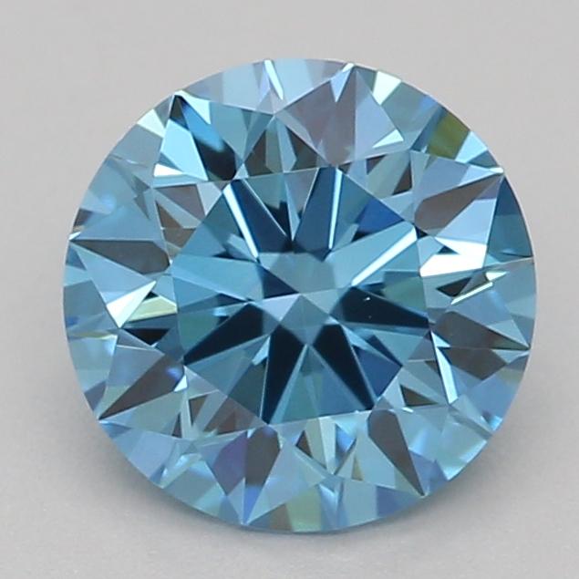 0.77 Ct. Fancy Vivid Blue Round Lab Grown Diamond