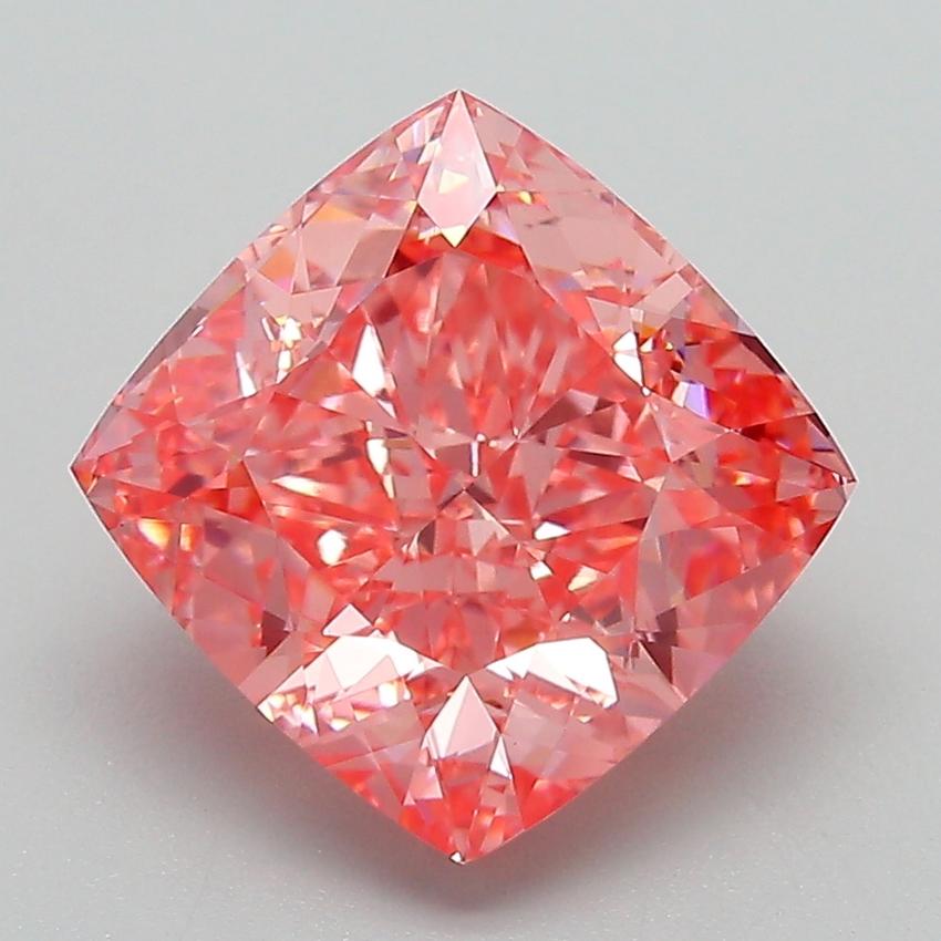 3.83 Ct. Fancy Vivid Pink Cushion Lab Grown Diamond