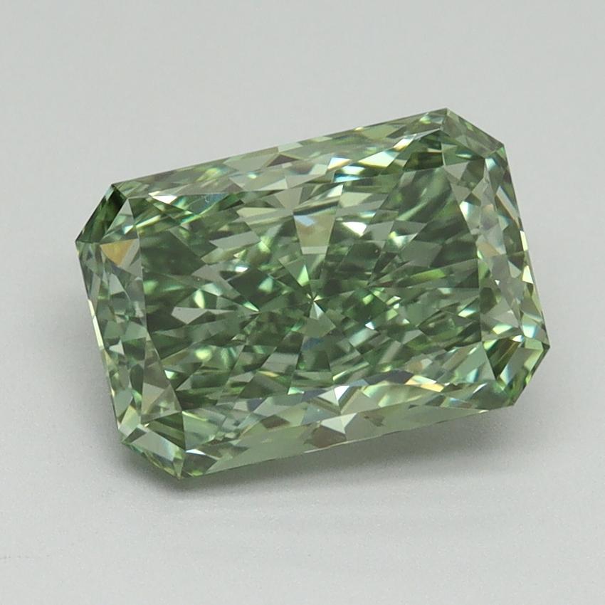 2.21 Ct. Fancy Vivid Green Radiant Lab Grown Diamond