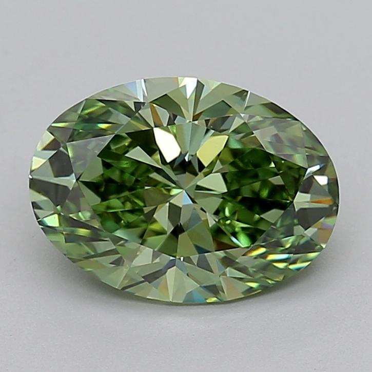 3.02 Ct. Fancy Vivid Green Oval Lab Grown Diamond