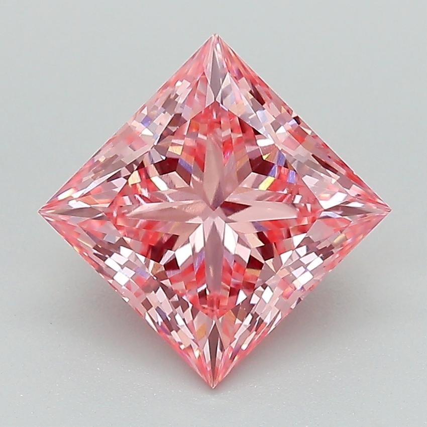 2.60 Ct. Fancy Vivid Pink Princess Lab Grown Diamond