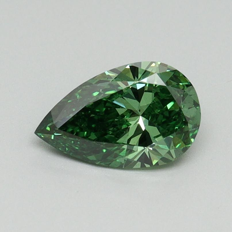 0.67 Ct. Fancy Vivid Green Pear Lab Grown Diamond