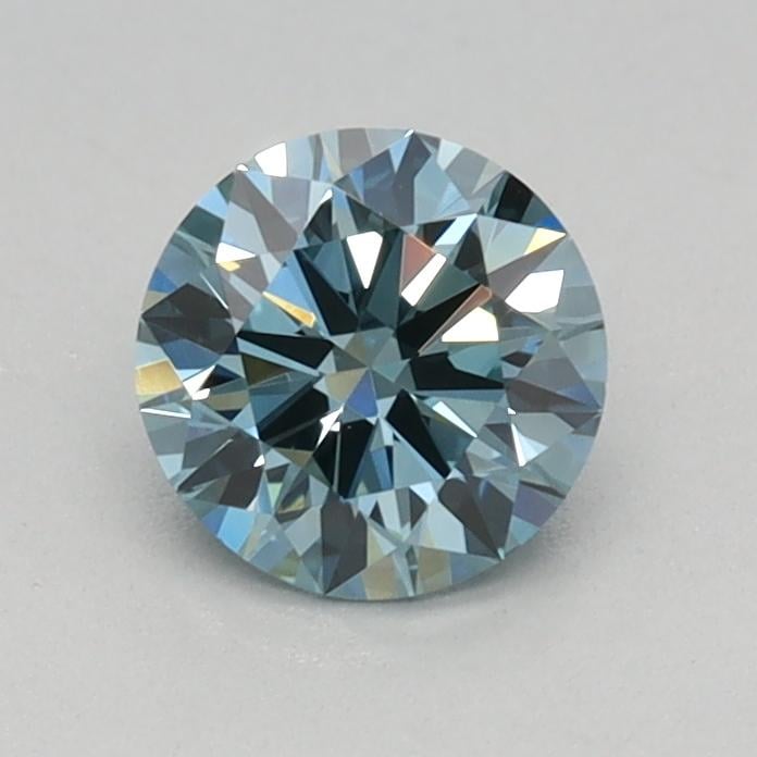 0.50 Ct. Fancy Vivid Greenish Blue Round Lab Grown Diamond