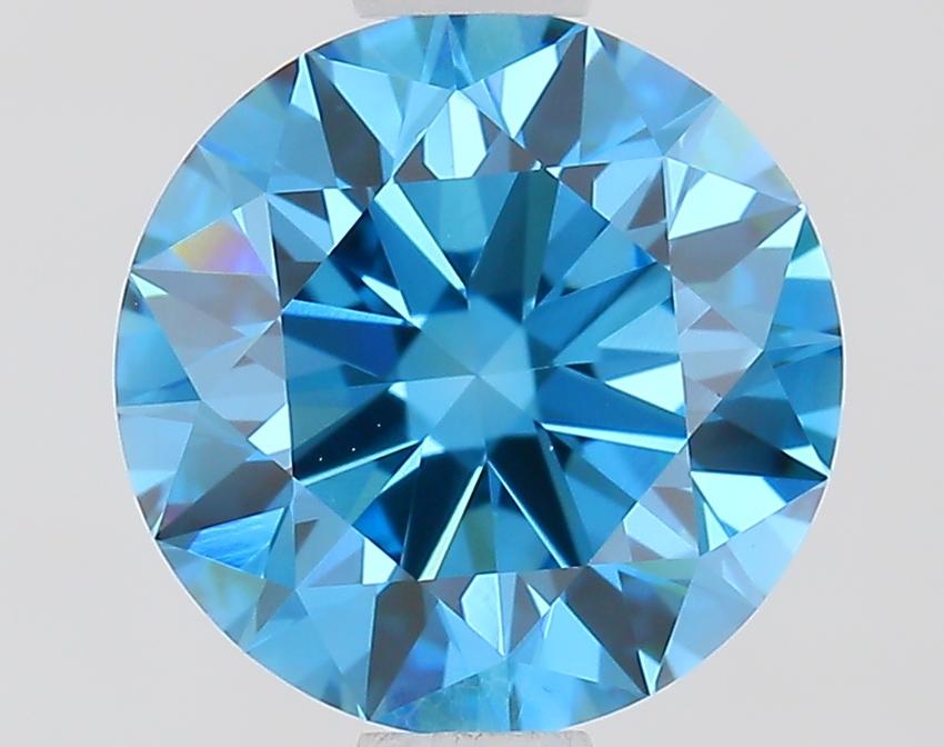 1.22 Ct. Fancy Vivid Blue Round Lab Grown Diamond