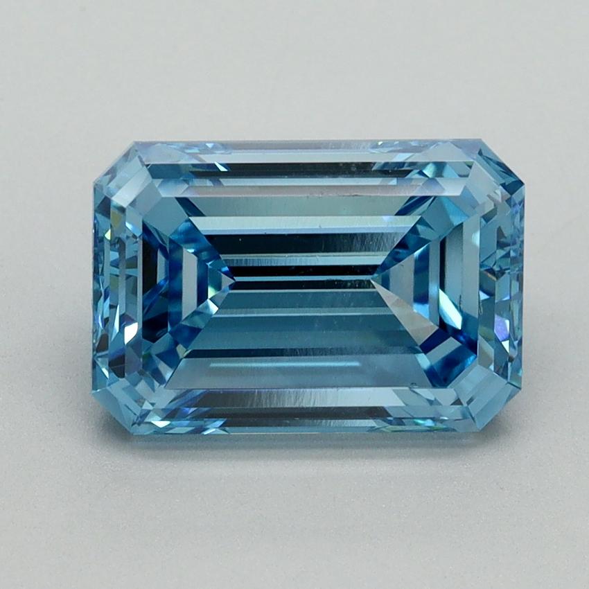 3.14 Ct. Fancy Vivid Blue Emerald Lab Grown Diamond