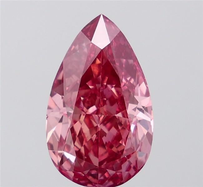 4.63 Ct. Fancy Vivid  Pink Pear Lab Grown Diamond