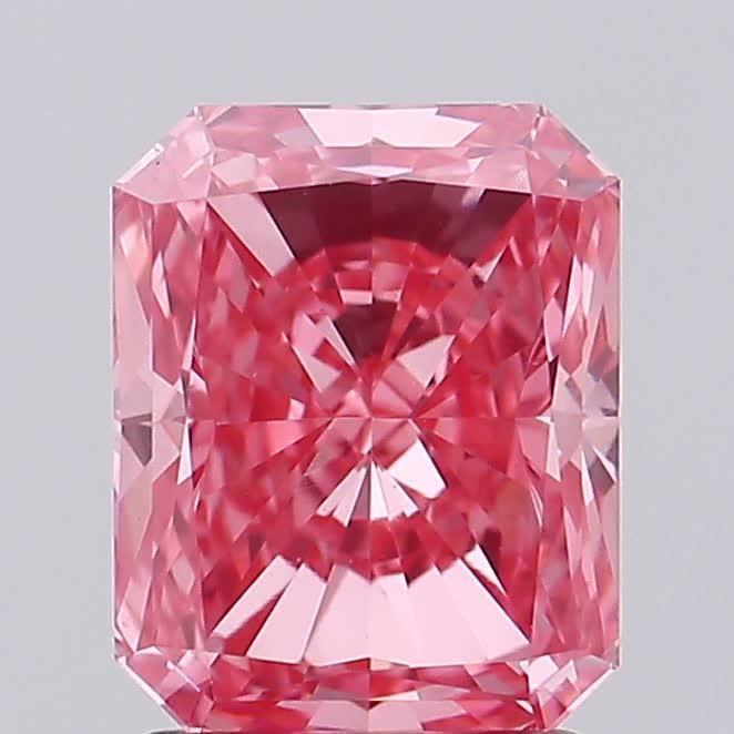 1.61 Ct. Fancy Vivid Pink Radiant Lab Grown Diamond