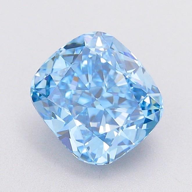 1.53 Ct. Fancy Vivid Blue Cushion Lab Grown Diamond