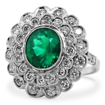 Art Nouveau Emerald Vintage Ring