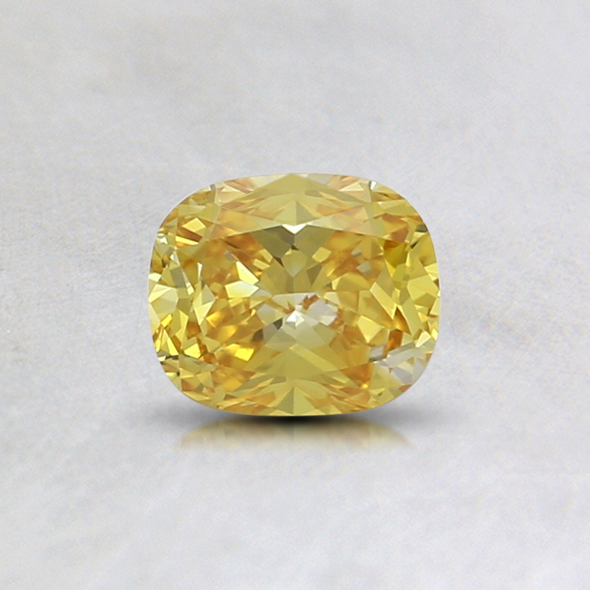 0.43 Ct. Fancy Intense Yellow Cushion Lab Grown Diamond
