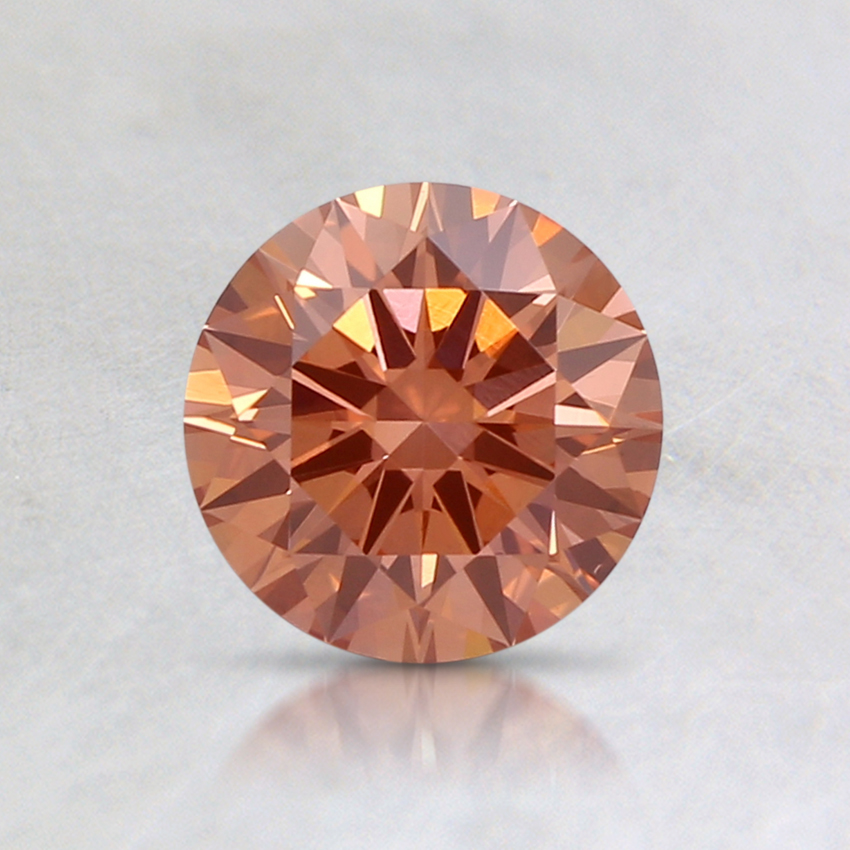 0.71 Ct. Fancy Intense Orange Pink Round Lab Grown Diamond