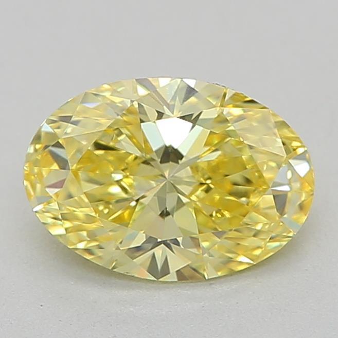 0.54 Ct. Fancy Vivid Yellow Oval Lab Grown Diamond