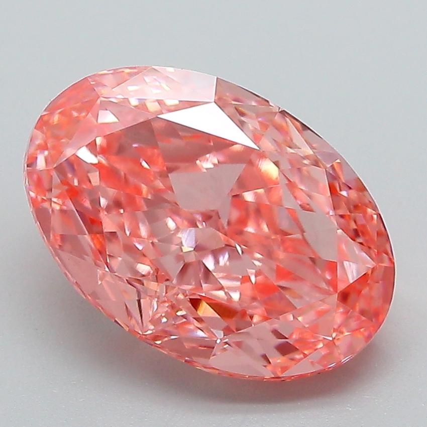 3.86 Ct. Fancy Vivid Pink Oval Lab Grown Diamond