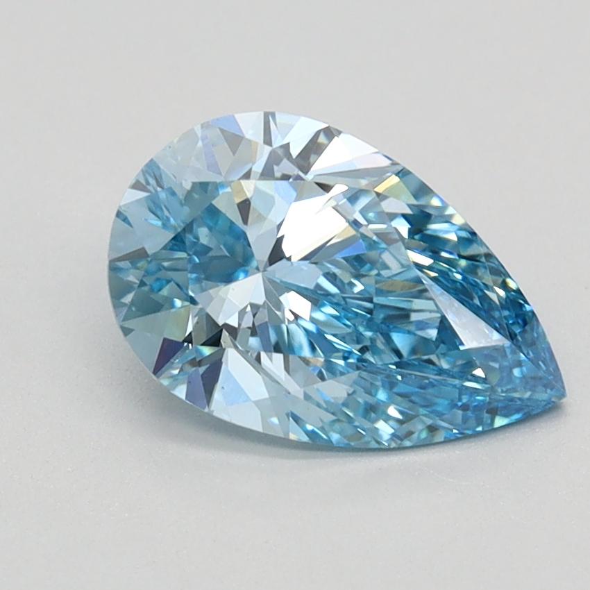 1.11 Ct. Fancy Vivid Blue Pear Lab Grown Diamond