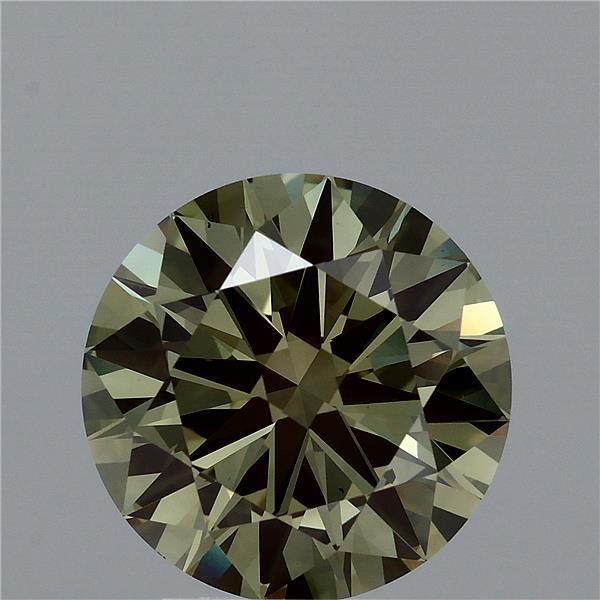 3.02 Ct. Fancy Vivid Green Round Lab Grown Diamond