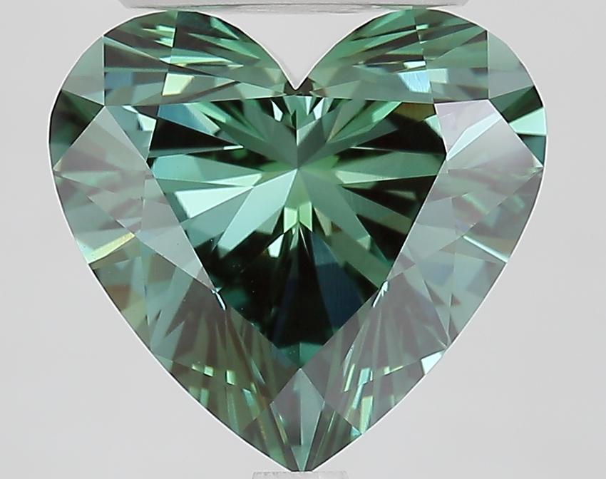 4.10 Ct. Fancy Vivid Green Heart Lab Grown Diamond