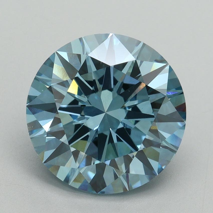 5.19 Ct. Fancy Vivid Blue Round Lab Grown Diamond