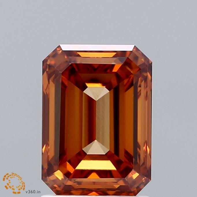 2.08 Ct. Fancy Intense Orange Emerald Lab Grown Diamond