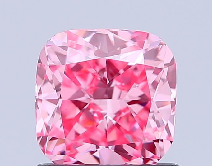 1.03 Ct. Fancy Vivid Pink Cushion Lab Grown Diamond