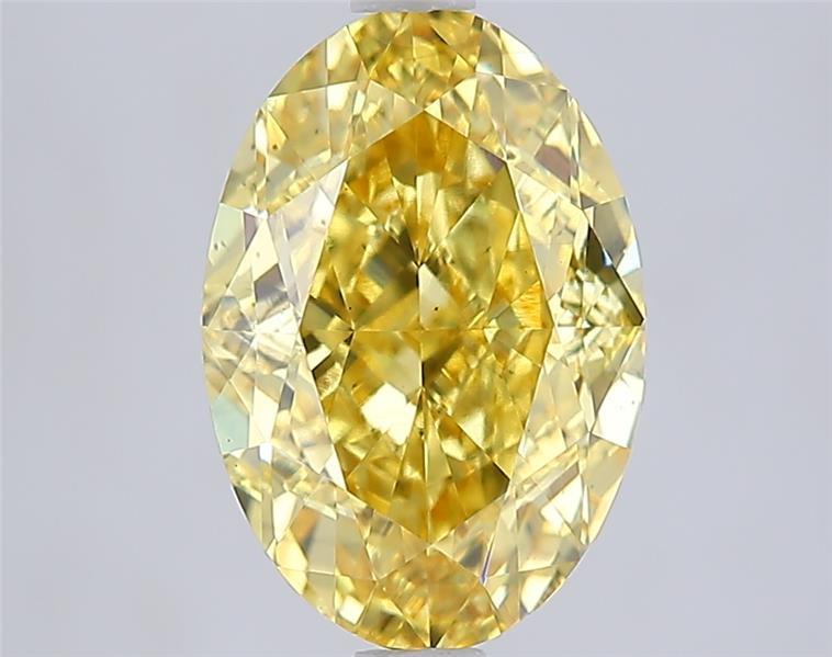 3.01 Ct. Fancy Vivid Yellow Yellow Oval Lab Grown Diamond