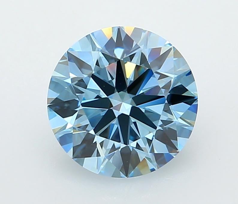 2.03 Ct. Fancy Vivid  Blue Round Lab Grown Diamond