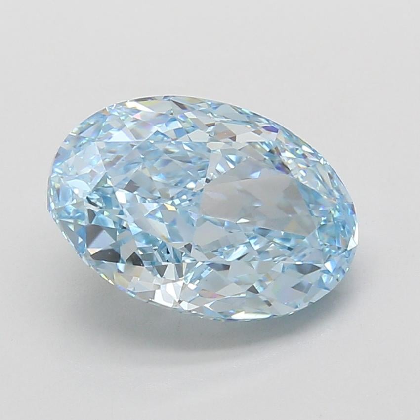 4.03 Ct. Fancy Vivid Blue Oval Lab Grown Diamond