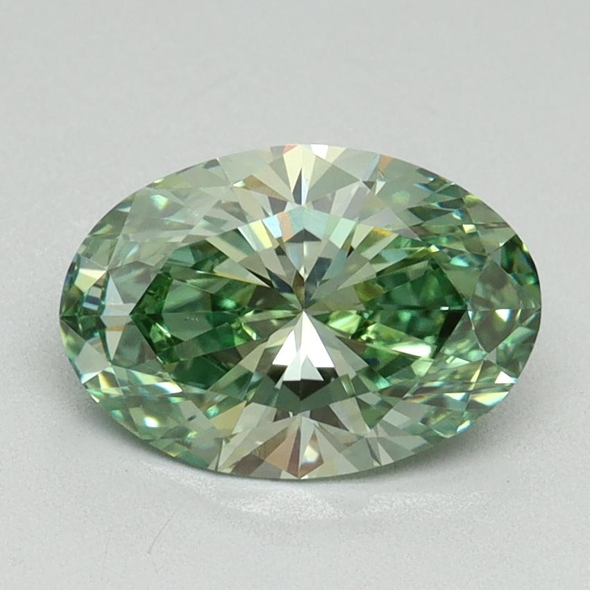 1.59 Ct. Fancy Vivid Green Oval Lab Grown Diamond