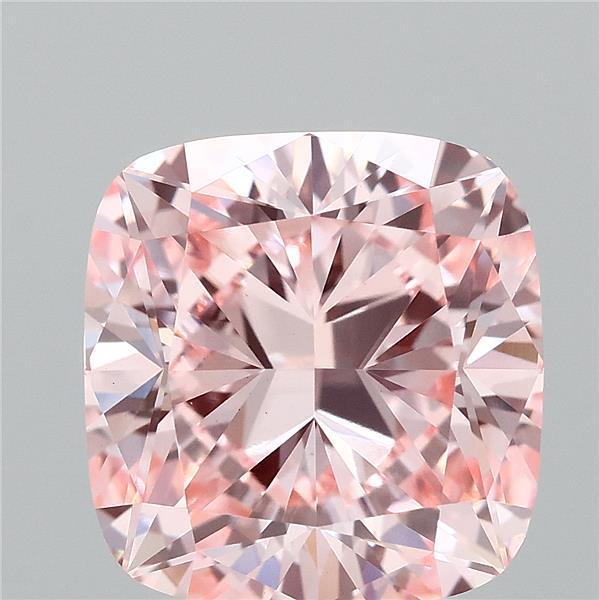2.64 Ct. Fancy Vivid  Pink Cushion Lab Grown Diamond