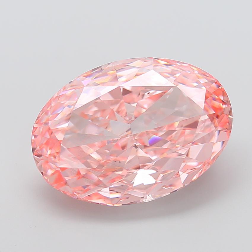 15.06 Ct. Fancy Vivid Pink Oval Lab Grown Diamond