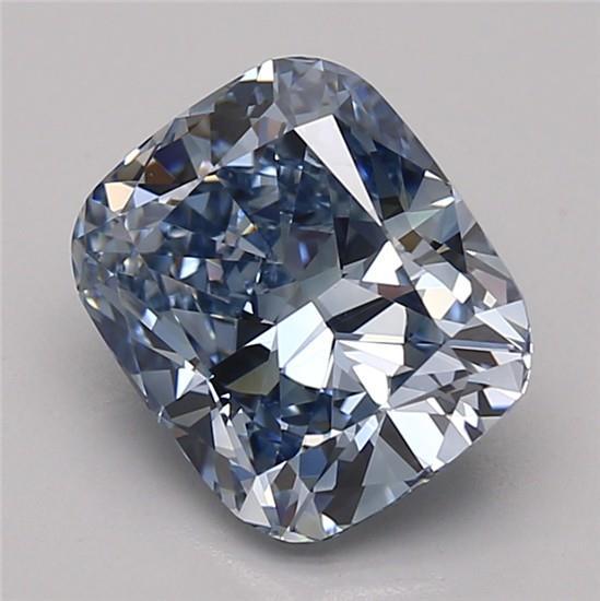 2.60 Ct. Fancy Intense Blue Cushion Lab Grown Diamond