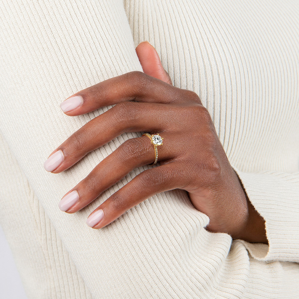 18K Yellow Gold Luxe Viviana Six-Prong Diamond Ring (1/3 ct. tw.)